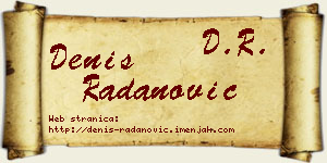 Denis Radanović vizit kartica